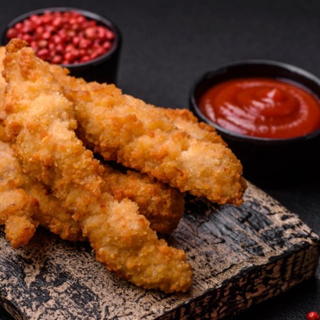 3 Buffalo Chicken Strips.